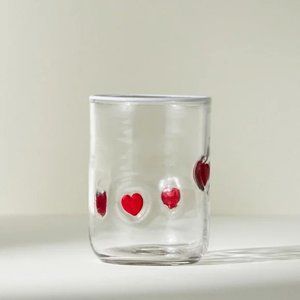 Anthropologie Valentina Heart Juice Glass